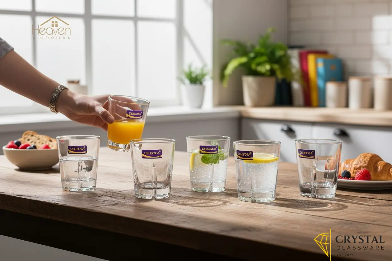 Delisoga crystal-clear drinking glasses